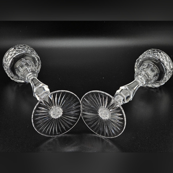 Tyrone Crystal Candlestick Fintona 7.75" Candle Holders Ireland Single Light (2) - Picture 3 of 3